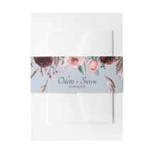 Romantic Dusty Blue och Burgundy Flowers Bröllop