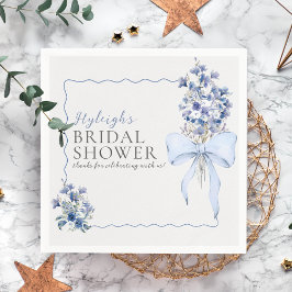 Romantic Dusty Blue Ribbon Bow Anpassningsbar Pappersservett