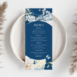 Romantic Dusty Blue Watercolor Blommigt Bröllop Meny<br><div class="desc">Romantisk Dusty Blue Watercolor Blommigt Bröllop Menu har dammiga blå celeste och delfinblommor med eukalyptus greenery accated with butterflies. Lägg till anpassningsbarna i elegantens moderna skript.Visa samlingen. Designad för dig av Evco Studio www.zazzle.com/store/evcostudio</div>