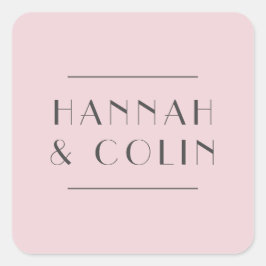 Romantic Dusty Ro Peony Modern Fyrkantigt Klistermärke