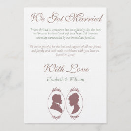 Romantic Dusty Rose Regency Botanical Cameos  Inbjudningar