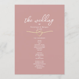 Romantic Dusty Rose Wedding Program