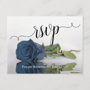 Romantic Dusty Steel Blue Ro Bröllop OSA Vykort