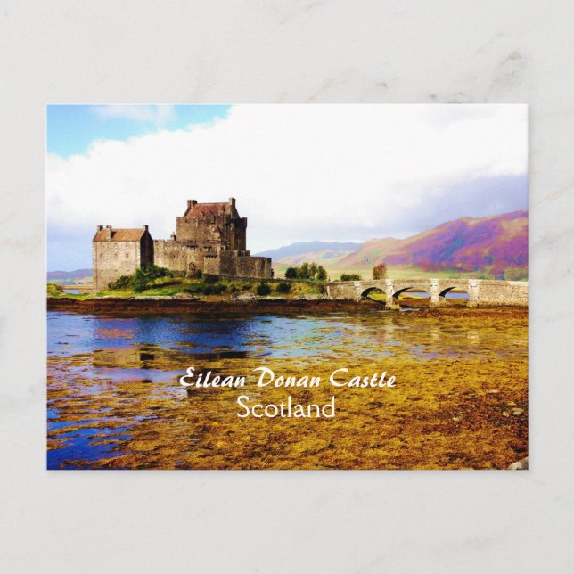Romantic Eilean Donan Castle, Scotland Postcard Vykort (Framsida)