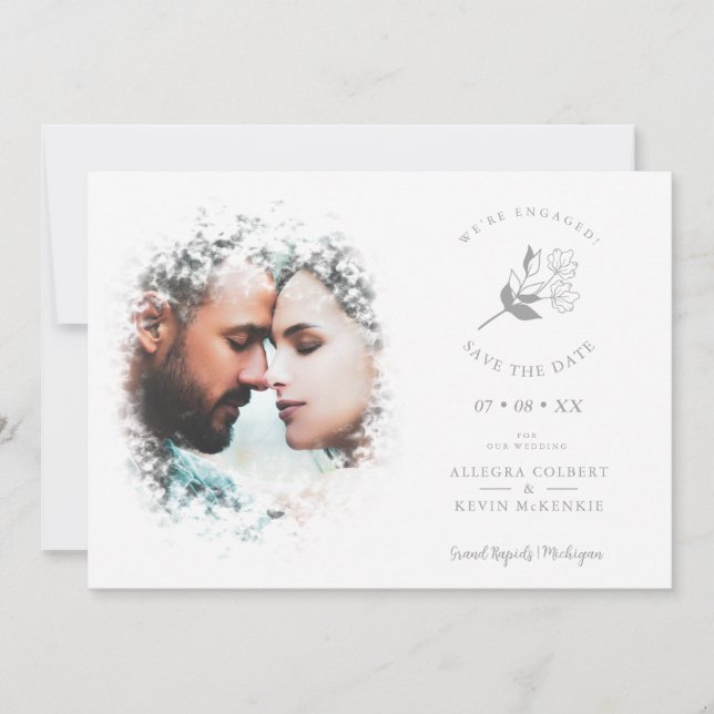 Romantic Elegant Overlay Misty Effect Photo  Spara Datumet (Framsida)