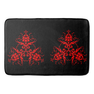 Romantic, Elegant Vintage Damask Red Goth Badrumsmatta