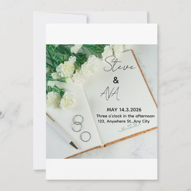 Romantic Elegant Wedding Invitation | Soft & Timel Inbjudningar (Framsida)