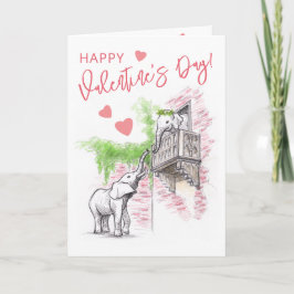 Romantic Elephants Romeo och Juliet Valentines day Helgkort