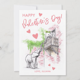Romantic Elephants Romeo och Juliet Valentines day Julkort