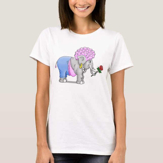 Romantic Elephants Valentines day T Shirt (Framsida)