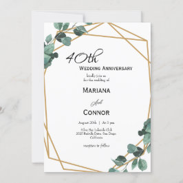 Romantic Emerald Greenery Bröllop-årsdagen Inbjudningar
