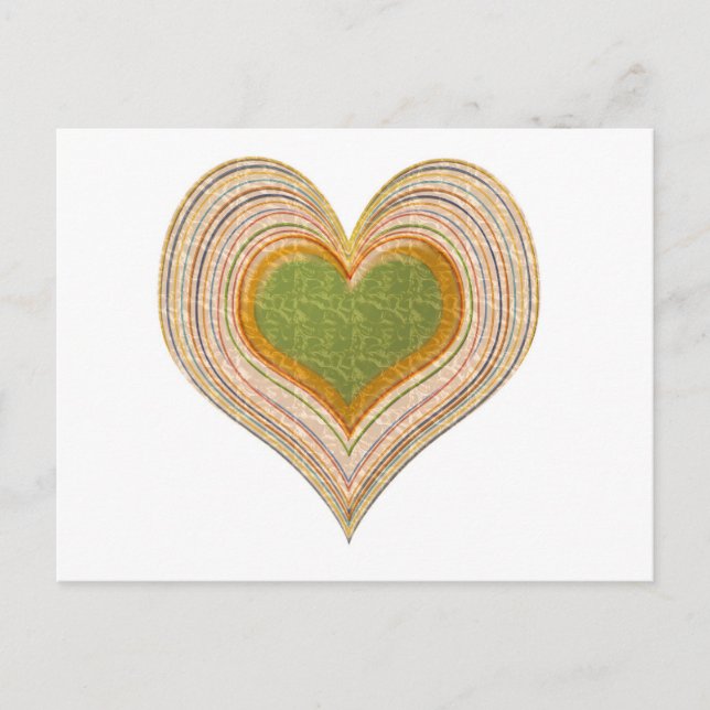 Romantic Emerald Guld Heart Vykort (Framsida)
