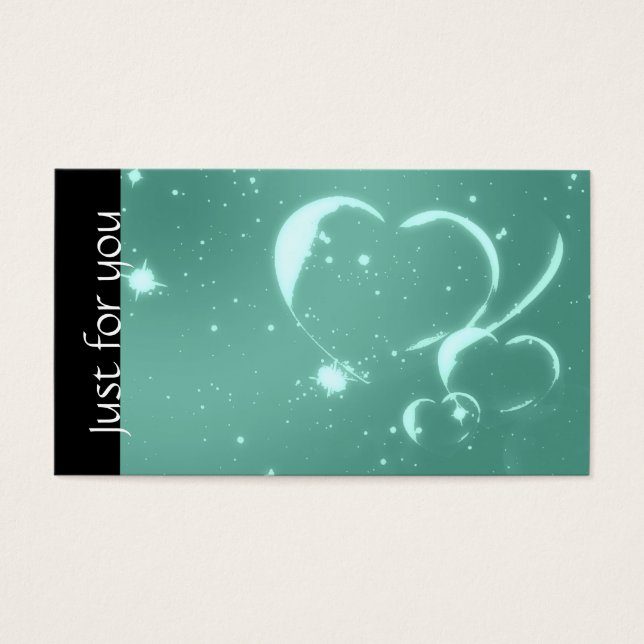 Romantic Emerald Hearts Spa Business Gift Cards Visitkort (Framsidan)