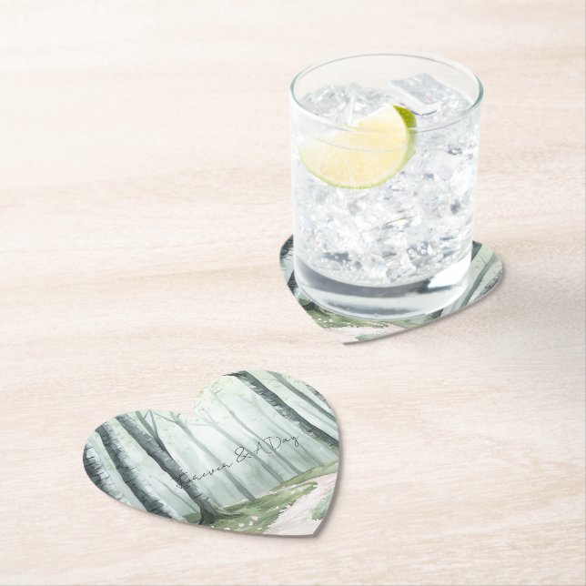 Romantic Enchanted Forest Wedding Underlägg Papper (Insitu)