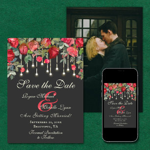 Romantic Enchanting Ro Garden Photo Bröllop Spara Datumet