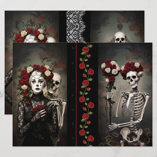 Romantic Ephemera Sheet  Kort (Fram/baksida)