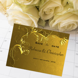 Romantic ERA Elegance Golden Save Date Meddelande Vykort