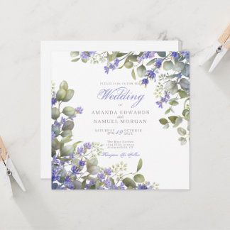 Romantic Eucalyptus & Lavender Wedding Invitation Inbjudningar