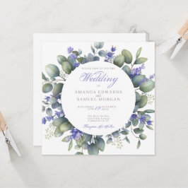 Romantic Eucalyptus & Lavender Wedding Invitation Inbjudningar