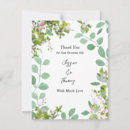 Romantic Eucalyptus Summer Bröllop Tack Kort