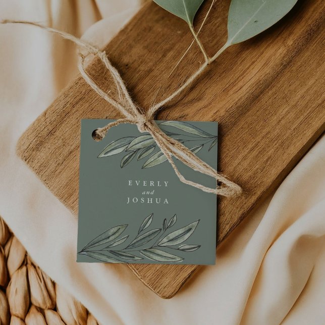 Romantic Evergreen Tack Favor Gåvor Etiketter (Romantic Evergreen Thank You Favor Favor Tags)