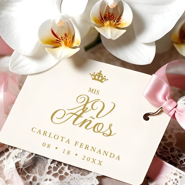 Romantic Exquisite Mis XV Spanish Calligraphy Stämpel (Romantic Exquisite Mis XV Spanish Calligraphy Princess Crown Rubber Stamp. IMAGES ARE  ILLUSTRATIVES)