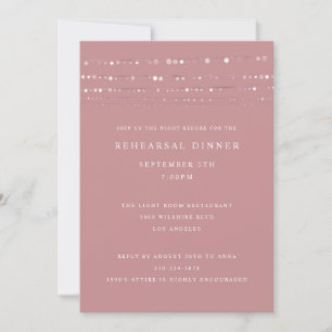 Romantic Fairy Ljus Dusty Ro Rehearsal Dinner Inbjudningar