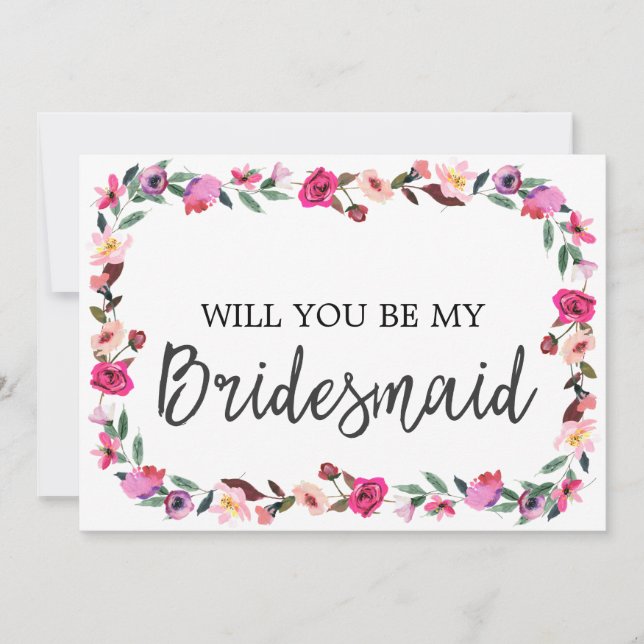 Romantic Fairytale blir du min bridesmaid Inbjudningar (Framsida)