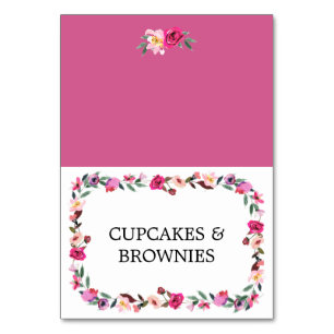 Romantic Fairytale Blommar Wandeand Food Tält Card Bordsnummer