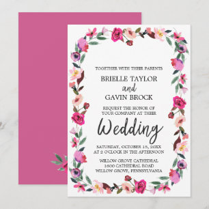 Romantic Fairytale Blommar Wandeene Bröllop Inbjudningar