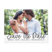 Romantic Fairytale Calligraphy Save the Date Photo