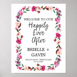 Romantic Fairytale "Happily Ever After" Wedding Poster