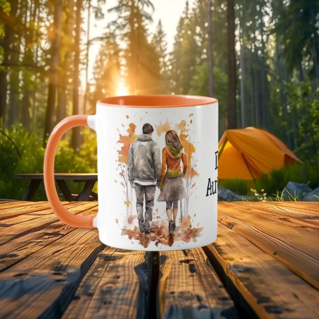 Romantic Fall Couple Parbrella Mugg (Skapare uppladdad)