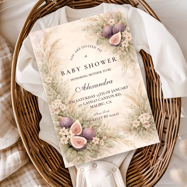 Romantic Fig Orchard Baby Shower Inbjudningar (Skapare uppladdad)