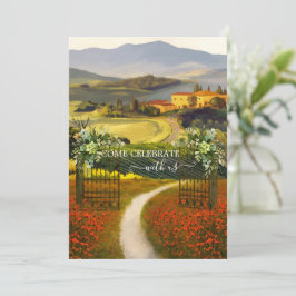 Romantic Fine Art Italienska Landsbyggsbröllopet Inbjudningar