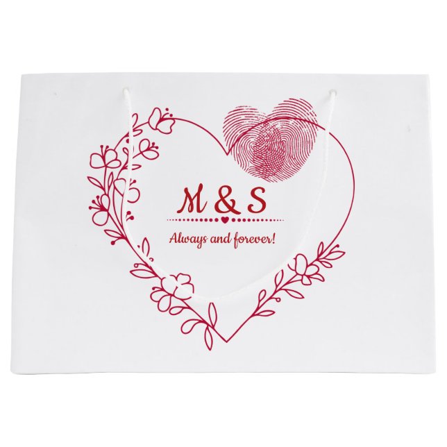 Romantic Fingerprint Heart Gift Bag (Framsidan)