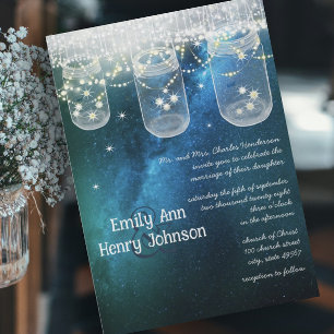Romantic Firefly Mason Burk Bröllop Inbjudningar