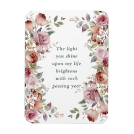 Romantic Floral Anniversary Gift Magnet