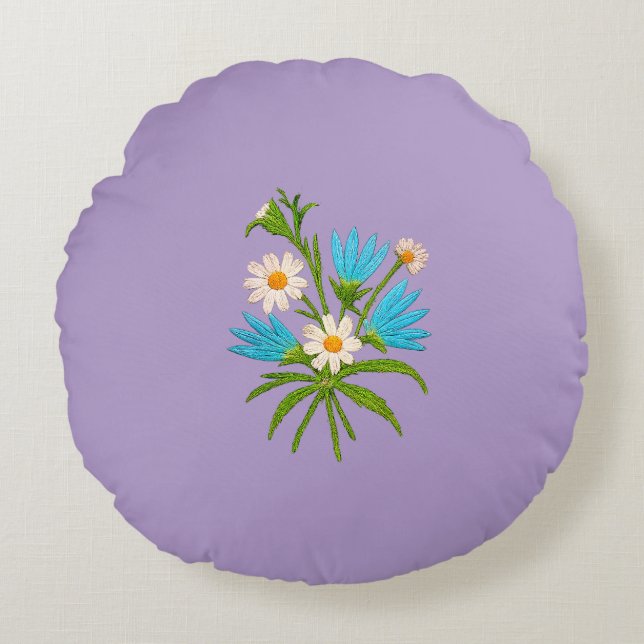 Romantic Floral – Botanical Fantasy Minimalist  Rund Kudde (Framsidan)