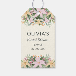 Romantic Floral Bridal Shower Favor Tag Presentetikett