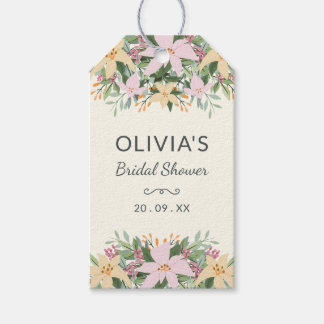Romantic Floral Bridal Shower Favor Tag Presentetikett