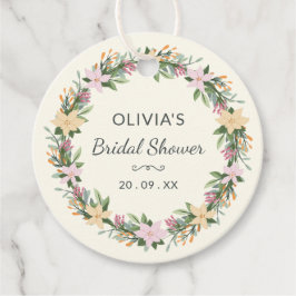 Romantic Floral Bridal Shower Label Gåvor Etiketter