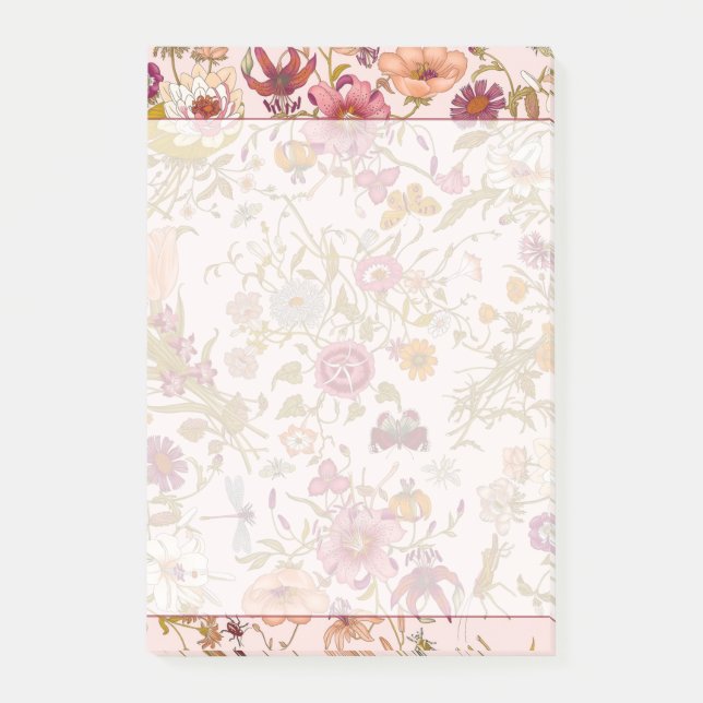 Romantic floral garden post-it block (Framsida)