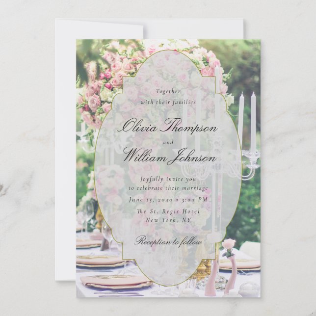 Romantic Floral Garden Wedding Invitation Inbjudningar (Framsida)