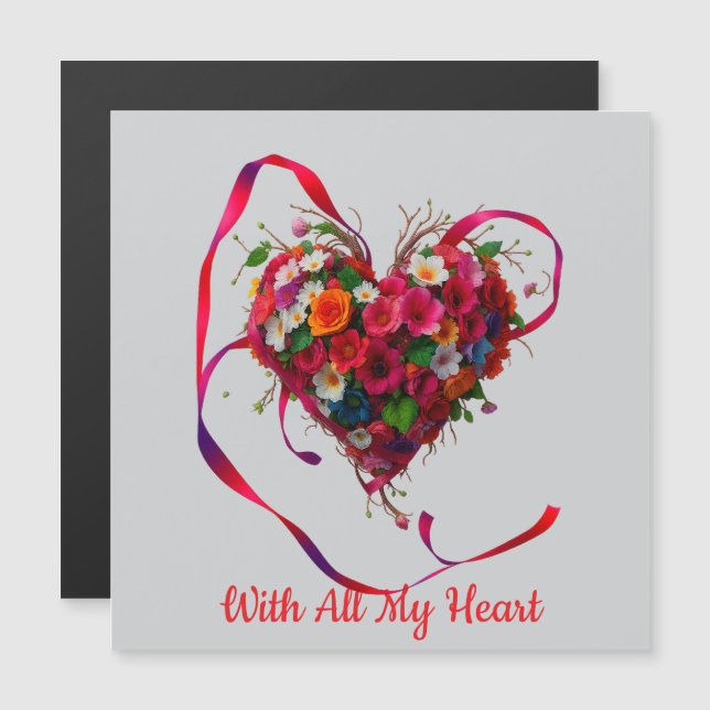 Romantic Floral Heart (Fram/baksida)