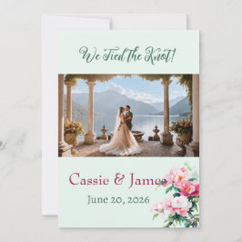 Romantic Floral Photo Wedding Announcement Meddelande