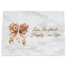 Romantic Floral Ribbon Tote Bag