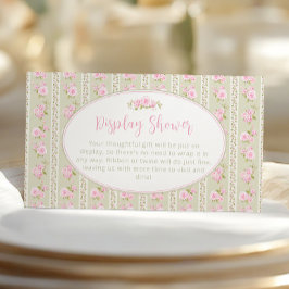 Romantic Floral Sage green Display Shower Tilläggskort