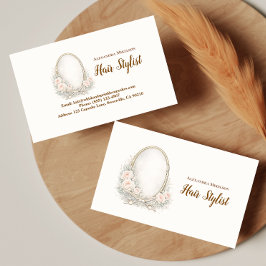 Romantic Floral Salon Hair Stylist Visitkort