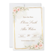 Romantic Floral Save the date Dusty Blush Peo